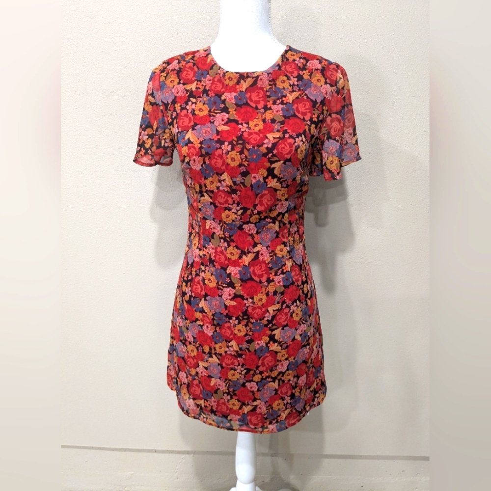 Revolve House of Harlow 1960 Red Floral Dress  XS